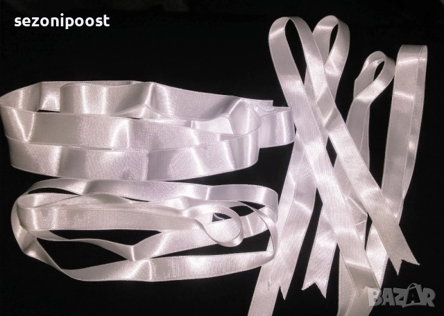 🌸Нови бели панделки ленти от сатен🌸
