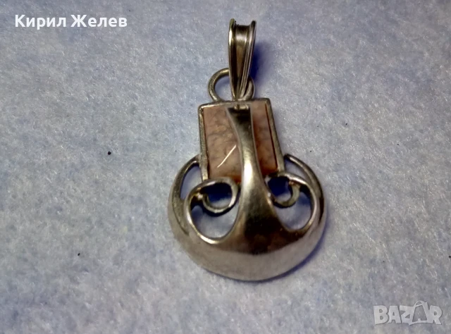 СКЪПОЦЕНЕН АЖУРЕН СРЕБЪРЕН МЕДАЛЬОН СРЕБРО 925 с ШЛИФОВАН ЯСПИС РЪЧНА АРТ ИЗРАБОТКА 30680, снимка 8 - Колиета, медальони, синджири - 50489180