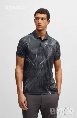 Hugo Boss Paddy Desert Active - Оригинална мъжка тениска с яка р-р M, снимка 2 - Тениски - 52762379