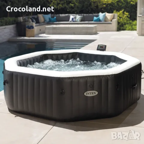 Надуваемо джакузи Intex PureSpa Bubble Deluxe, 6 места, 140 въздушни струи, тъмно сиво, снимка 5 - Басейни и аксесоари - 50084004