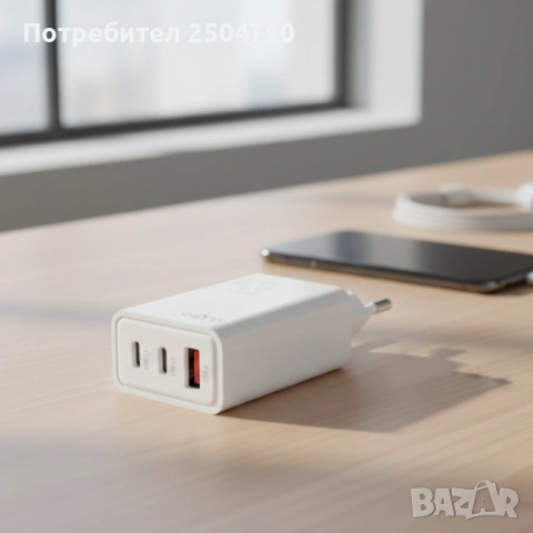 Адаптер - Зарядно устройство KL GO PD71 65W, бързо зареждане, 5 порта, снимка 2 - Други - 53888257