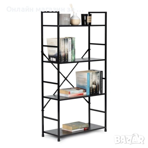 Голяма етажерка на 4 рафта ModernHome, дизайн в стил лофт, снимка 2 - Етажерки - 53380269