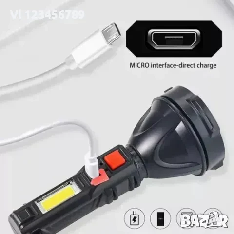 LED Акумулаторен Фенер BL-830, снимка 3 - Къмпинг осветление - 50798442