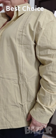 летни плажни ленени ежедневни ризи с дълъг ръкав, снимка 2 - Ризи - 52587627