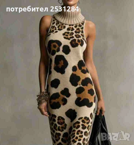 Нова дамска дълга рокля, плетиво , размер М, снимка 4 - Рокли - 53933213