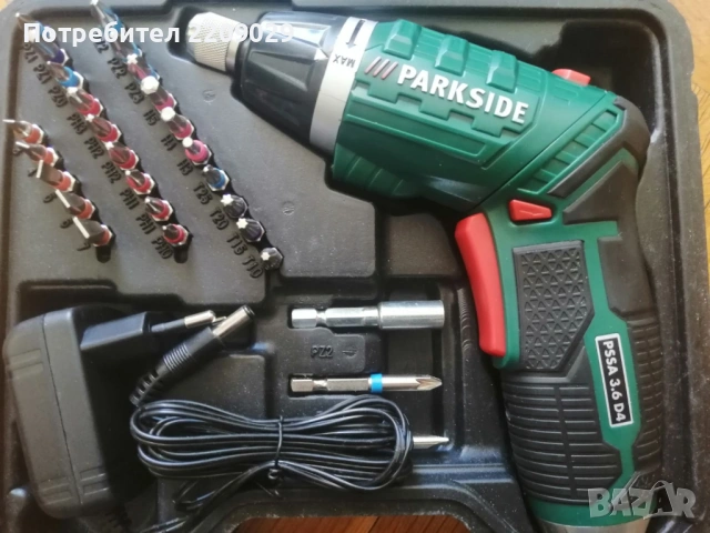 Акумулаторен винтоверт Parkside PSSA 3.6V Оригинален НЕМСКИ, снимка 5 - Винтоверти - 54115987