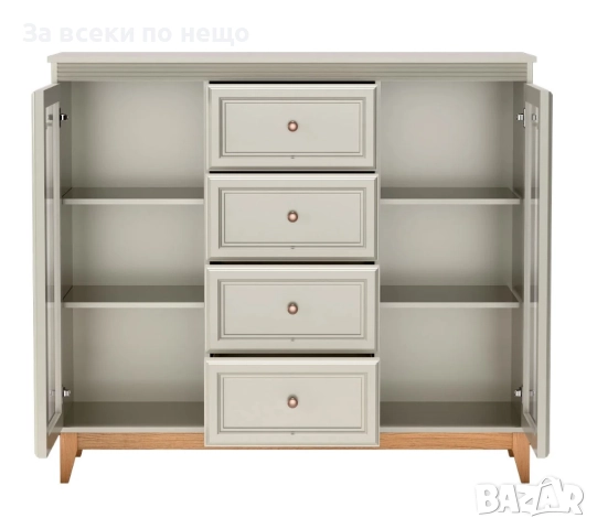 Витрина WINDSOR W-7 кашмир/натурален дъб Код P1650, снимка 4 - Секции и витрини - 52932857