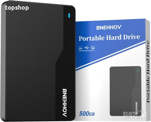 Нов Външен твърд диск BNEHHOV 500GB USB 3.0 – Ултра тънък за PC, PS4, TV ​