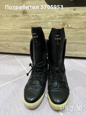 Черни дамски боти - 37-ми номер, снимка 3 - Дамски ботуши - 52786765