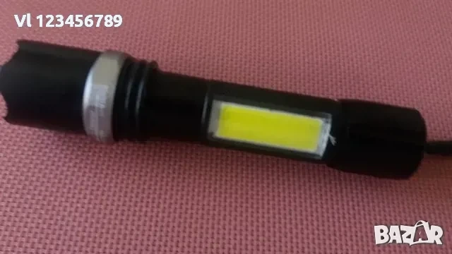 Мощен LED акумулаторен прожектор BL- CREE -T6+COB с USB 