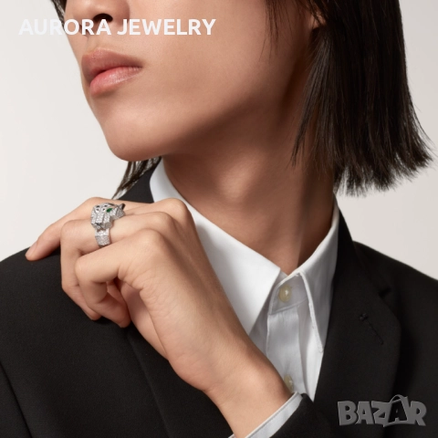 CARTIER Panthere de Cartier Big White Gold Diamonds Пръстен, снимка 11 - Пръстени - 52879521