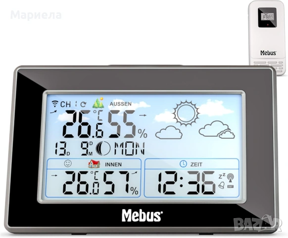  Метеорологична станция с Mebus с външен сензор / Радиоуправляема Метеорологична Станция, снимка 3 - Други стоки за дома - 53497236