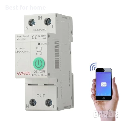 Интелигентен прекъсвач Zigbee с измерване на консумацията на енергия, с гласово управление, снимка 3 - Друга електроника - 51835567