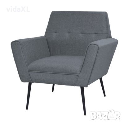 vidaXL Фотьойл, светлосив, стомана и текстил（SKU:245522, снимка 1