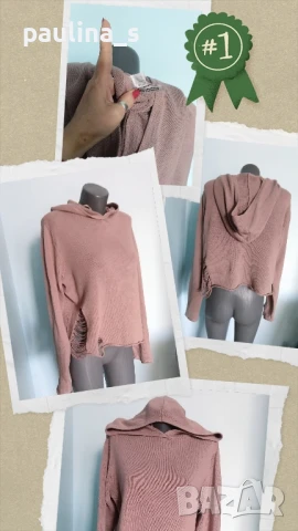 Три различни броя / Дамски пуловер с качулка , снимка 2 - Блузи с дълъг ръкав и пуловери - 51429985