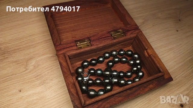 Tahitian черни перли 10-12 mm + 14K злато (585), снимка 4 - Колиета, медальони, синджири - 54174957