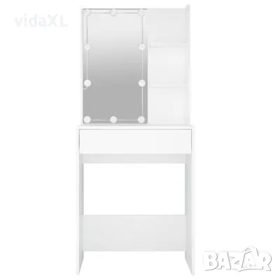 vidaXL Тоалетка с LED, бяла, 60x40x140 см (SKU:808828), снимка 2 - Тоалетки - 48313751