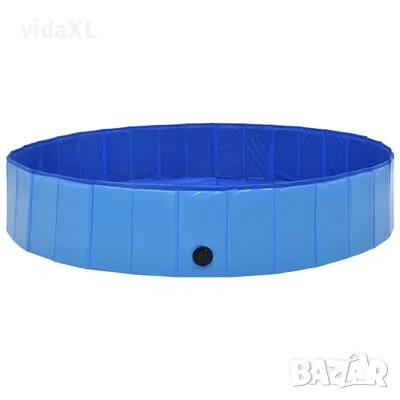 vidaXL Сгъваем басейн за кучета, син, 160x30 см, PVC（SKU:170827）, снимка 2 - Басейни и аксесоари - 48661342