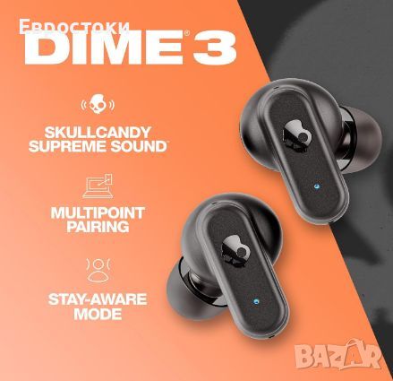 Безжични слушалки Skullcandy Dime 3, цвят: черно. Безжични слушалки Skullcandy Dime 3 , снимка 4 - Безжични слушалки - 46563507