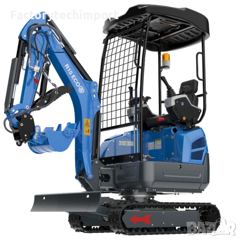 Мини багер RIPPA R15 ECO – KUBOTA (3 цилиндъра) | 1,4 т. | 120° завъртане на стрелата