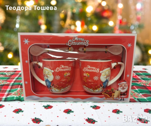 Коледни чаши 2броя, снимка 2 - Чаши - 52793731