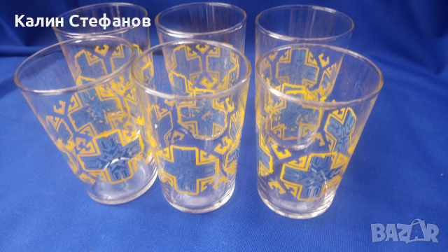 Руски стакани за чай, тънкостенни, термоустойчиви, шарка – 6 бр, снимка 1 - Чаши - 44938965