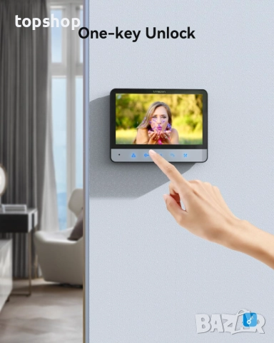 Чисто нова TMEZON Кабелна видеодомофонна система с 2 * 7 инчаови монитора, видео звънец с камера..., снимка 4 - Други - 52034366