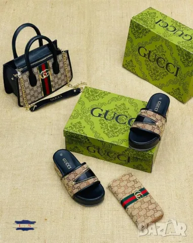 дамски чехли и чанта gucci , снимка 14 - Чанти - 46913760