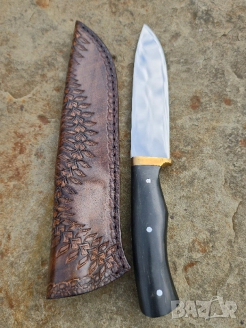 Ръчно изработен нож Черен Текстолит , снимка 6 - Ножове - 52322800