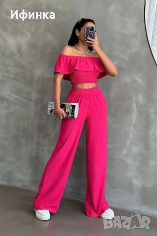 Модерен дамски комплект панталон и блуза