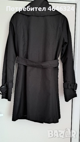 Нов черен дамски шлифер, снимка 2 - Шлифери - 52926324