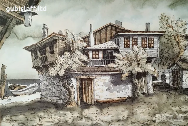 Картина "Несебър", 1999 г., снимка 2 - Картини - 50394067