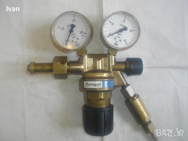 Качествен оригинален немски РЕДУЦИР ВЕНТИЛ ЗА КИСЛОРОД ЗА ОКСИЖЕН с искрогасител и манометри 315 bar