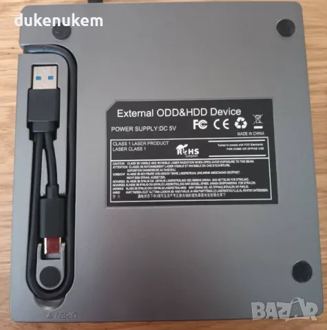 НОВО! Външно CD DVD устройство USB 3.0 тип C с SD/TF четец на карти, снимка 11 - Други - 47279434