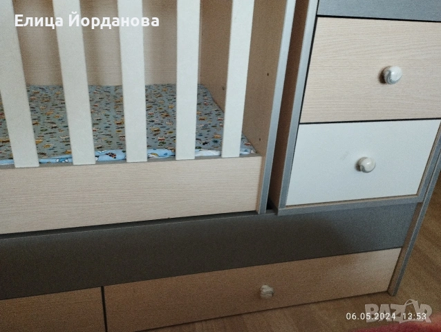 Комбинирана бебешка кошара, снимка 6 - Мебели за детската стая - 54210653