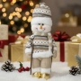 Коледна играчка Снежен човек с плетен костюм , снимка 4