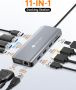 NOVOO USB C хъб 11 в 1 с Ethernet, снимка 1 - Кабели и адаптери - 45155544