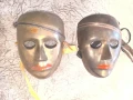 два броя стари метални маски, снимка 1