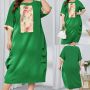 Красива рокля в зелено с джобове, чудесен модел, прикриващ несъвършенствата, снимка 1 - Рокли - 46035905