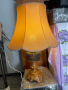 Стара нощна лампа от месинг и порцелан, снимка 6
