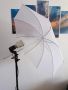 сет осветление - статив, държач за светкавица, чадър, напречно рамо и светкавици Godox, снимка 5