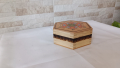 Стара дървена кутия - шестоъгълна с пирография - Българска, снимка 4