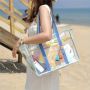 Прозрачна плажна чанта, чанта с голям капацитет и с удобни презрамки 👛👙🥽🏊🏻🏖️, снимка 1