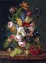РЕПРОДУКЦИИ НА КАРТИНИ Рози, лалета, ирис, нарциси, божури, с праскови и грозде (1820), снимка 1 - Картини - 45900458
