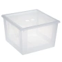 Пластмасова кутия за съхранение квадратна с прозрачен капак 80л, снимка 1