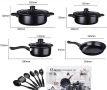 Комплект съдове за готвене от 13 части, Незалепващо покритие, снимка 4
