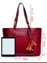 Страхотна дамска чанта  от екокожа с две дръжкичервено с д, снимка 1