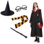 Комплект костюм за косплей на магьосника Хари Потър за момчета и момичета от 5 части, снимка 1