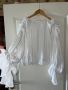 Нова разкошна елегантна бяла блуза топ буфан ръкав барок бароков стил, снимка 1