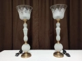 Комплект от две красиви старинни лампи - лампа, снимка 1